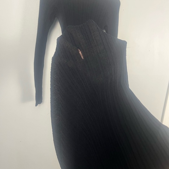 Dissh Sheer Black Long Sleeve Midi Dress size Large Flawed - Picture 5 of 7